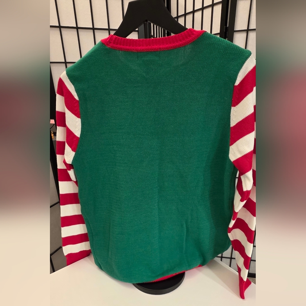 To Be Jolly Women's Crewneck Christmas Sweater - Red, Green, White ~Size Medium - Picture 6 of 9